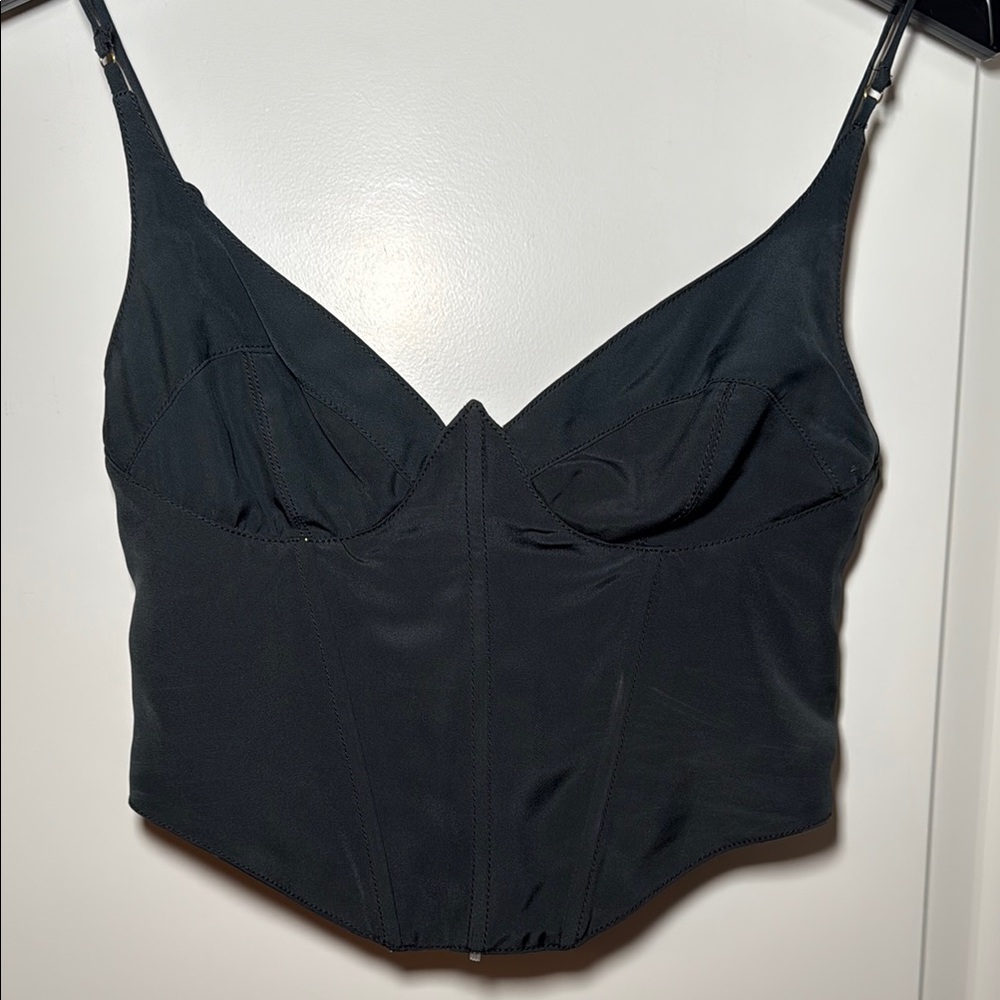 Dark green corset top by urban outfitters
